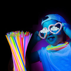 Peabownn 100 200pcs Glow Stick Set With Accessories Party Supplies