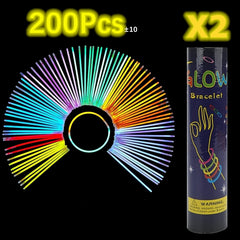 Peabownn 50 100 200 400pcs Glow Sticks Party Supplies