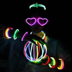 Peabownn 100 200pcs Glow Stick Set With Accessories Party Supplies