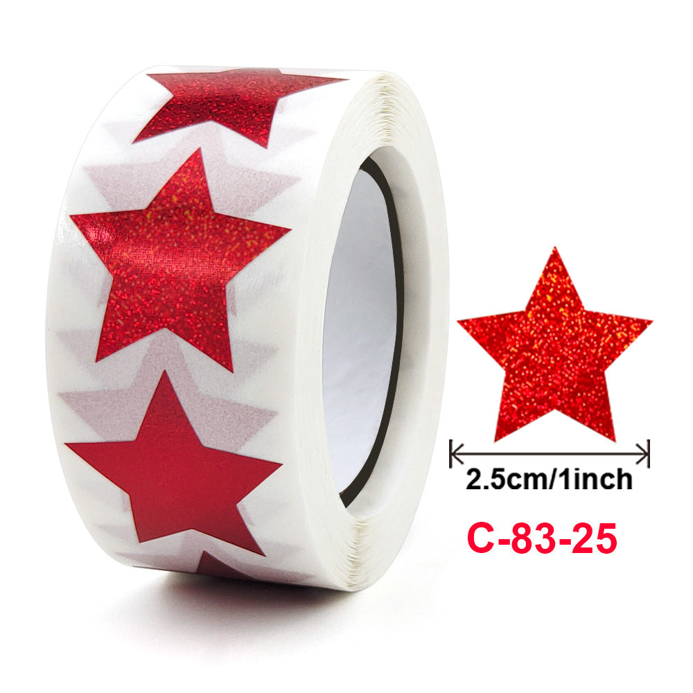 500pcs Christmas Stickers Colorful Stars Thank You Stickers Self adhesive Labels