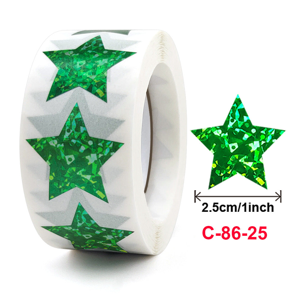 500pcs Christmas Stickers Colorful Stars Thank You Stickers Self adhesive Labels