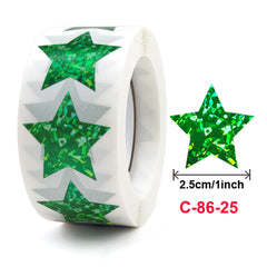 500pcs Christmas Stickers Colorful Stars Thank You Stickers Self adhesive Labels