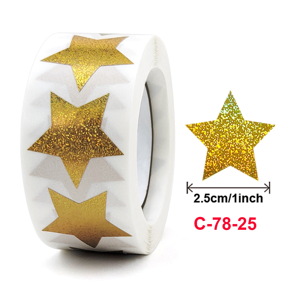 500pcs Christmas Stickers Colorful Stars Thank You Stickers Self adhesive Labels