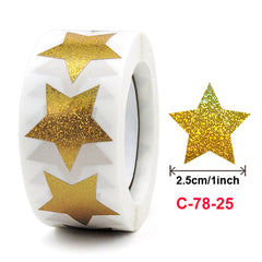 500pcs Christmas Stickers Colorful Stars Thank You Stickers Self adhesive Labels