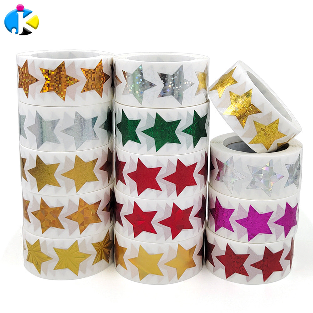 500pcs Christmas Stickers Colorful Stars Thank You Stickers Self adhesive Labels