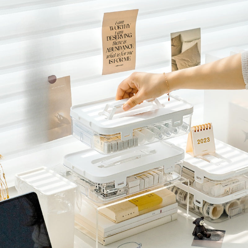 Desktop Storage Box Stationery Journal Accessories Organizer