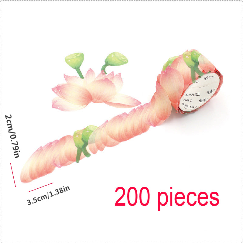 Petal Washi Paper Journal Stickers Tearable DIY Decorative Stickers