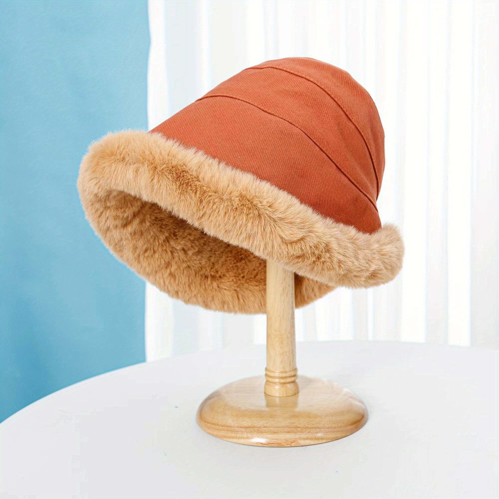 Cozy Fur Bucket Hat for Winter Fishing