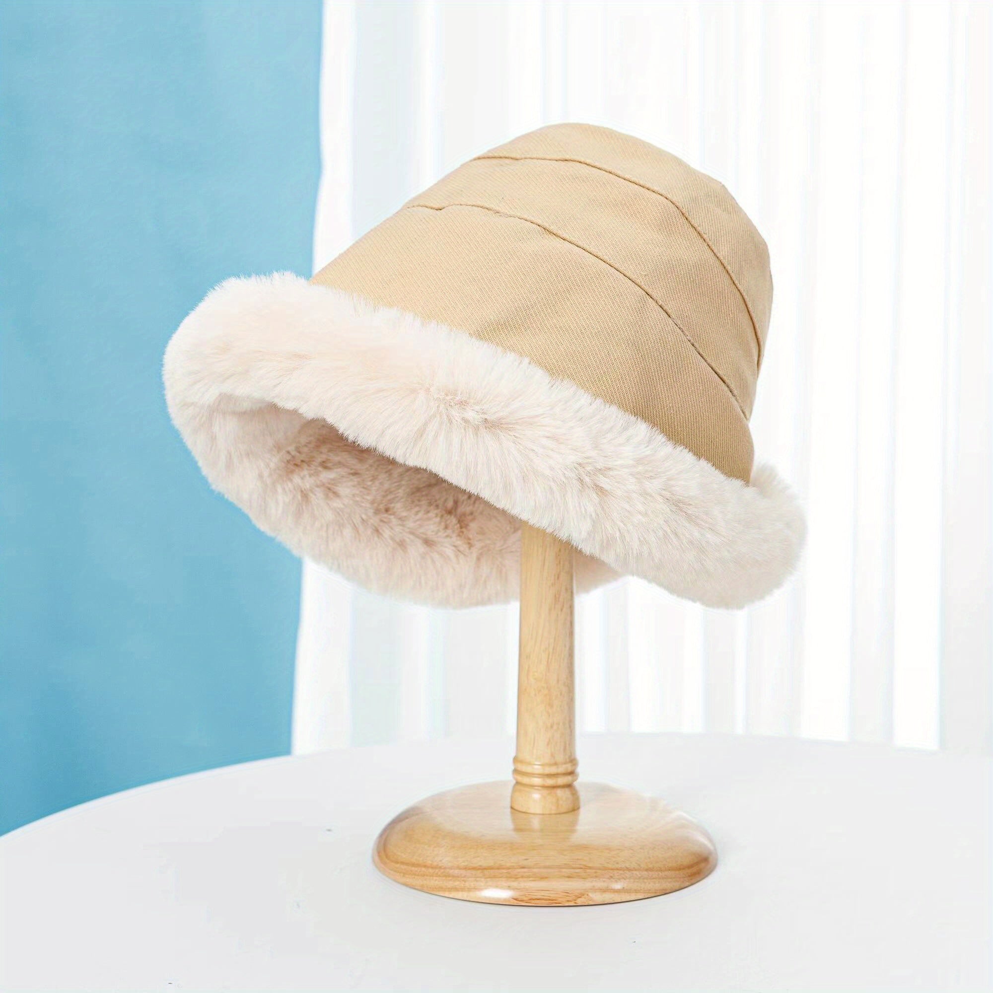 Cozy Fur Bucket Hat for Winter Fishing