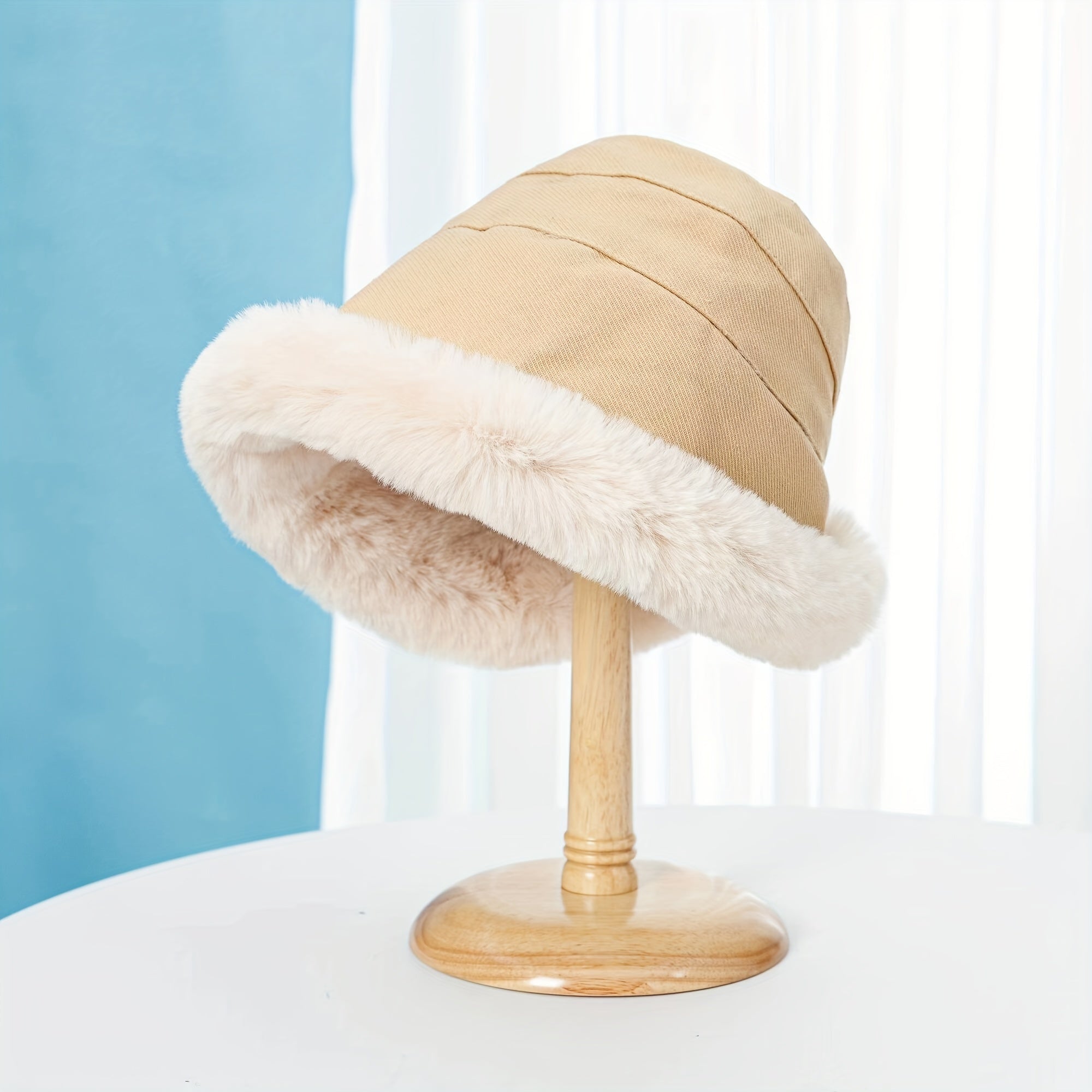 Cozy Fur Bucket Hat for Winter Fishing