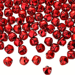 50 Red Bells for Holiday Decoration, DIY Crafts, Christmas Party & Tree Decor