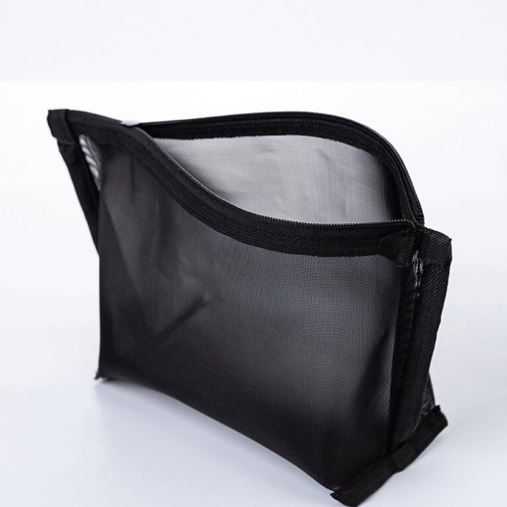 Travel Cosmetic Bag Zipper Mesh Toiletry Kits Storage Pouch Makeup Case