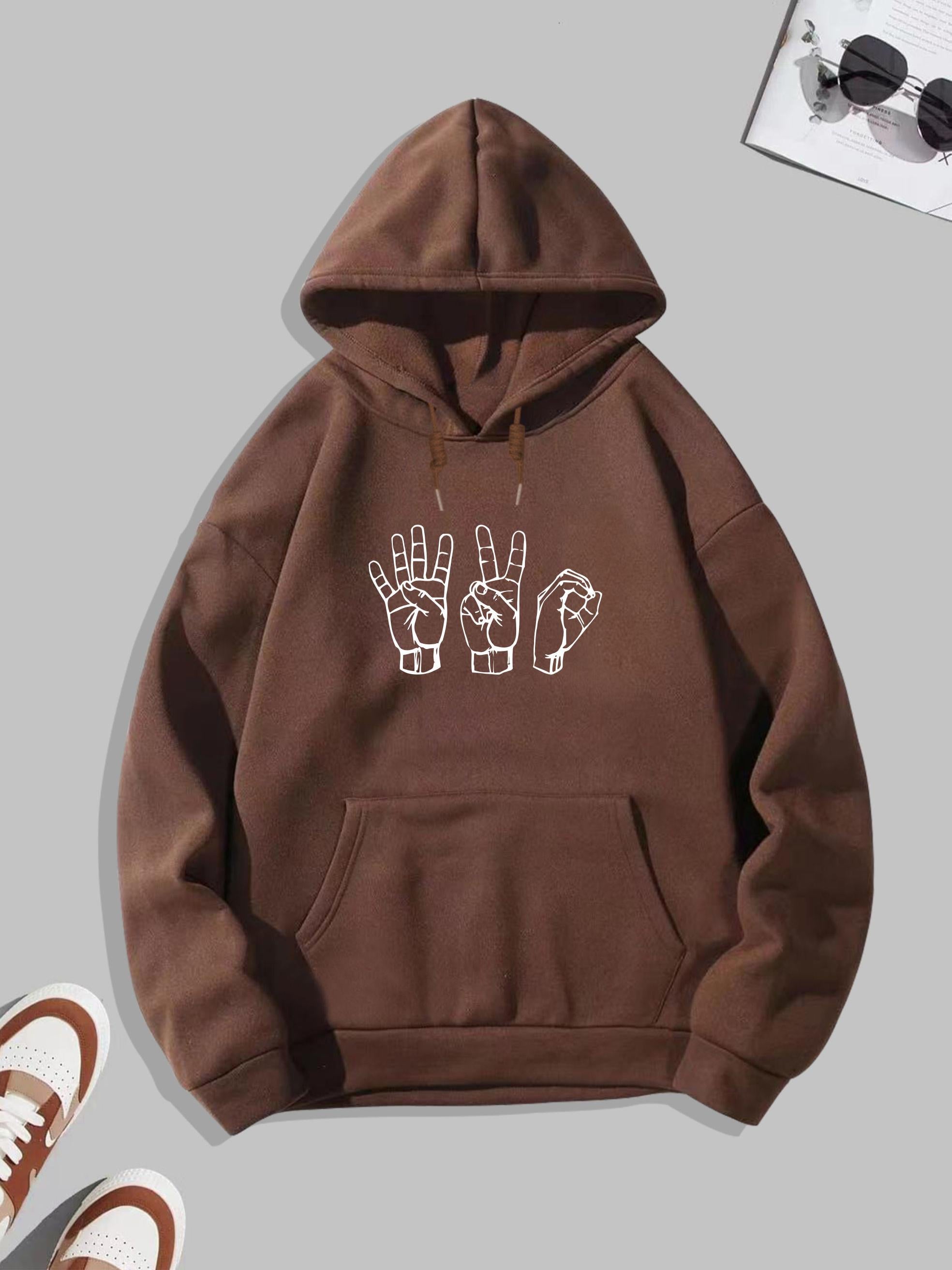 Men's Graphic Pullover Hoodie With Kangaroo Pocket