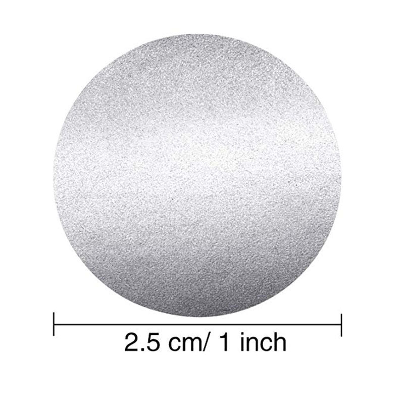 Scratch Off Sticker Labels - 2.54 cm Circle - Silvery
