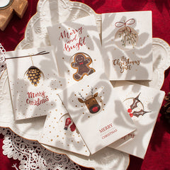 6pcs Merry Christmas Greeting Cards With Envelopes Xmas Party Invitation Cards