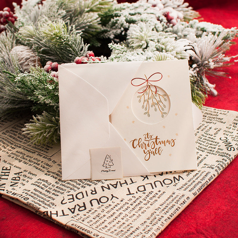 6pcs Merry Christmas Greeting Cards With Envelopes Xmas Party Invitation Cards