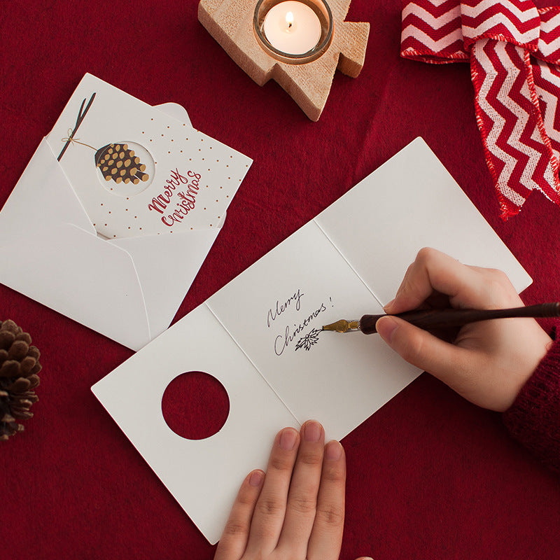 6pcs Merry Christmas Greeting Cards With Envelopes Xmas Party Invitation Cards