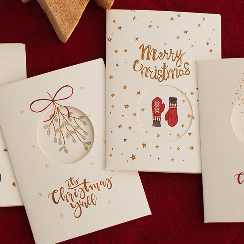 6pcs Merry Christmas Greeting Cards With Envelopes Xmas Party Invitation Cards