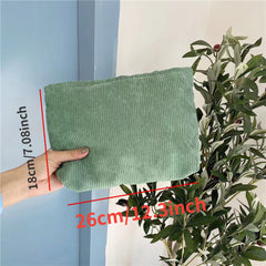 Corduroy Travel Cosmetic Bag Large Capacity Zipper Make Up Pouch