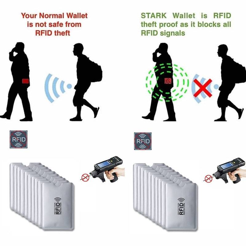 10pcs RFID Blocking Card Holders Anti Degaussing Anti Scan Aluminum Foil Case
