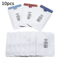 10pcs RFID Blocking Card Holders Anti Degaussing Anti Scan Aluminum Foil Case