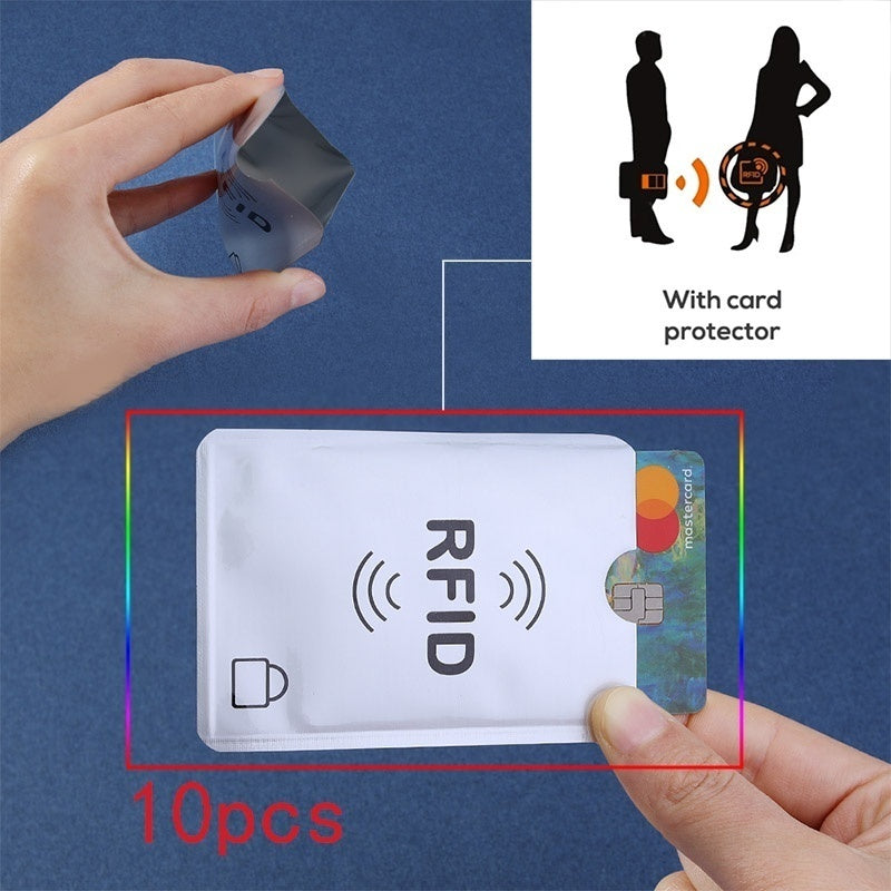 10pcs RFID Blocking Card Holders Anti Degaussing Anti Scan Aluminum Foil Case