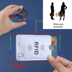 10pcs RFID Blocking Card Holders Anti Degaussing Anti Scan Aluminum Foil Case