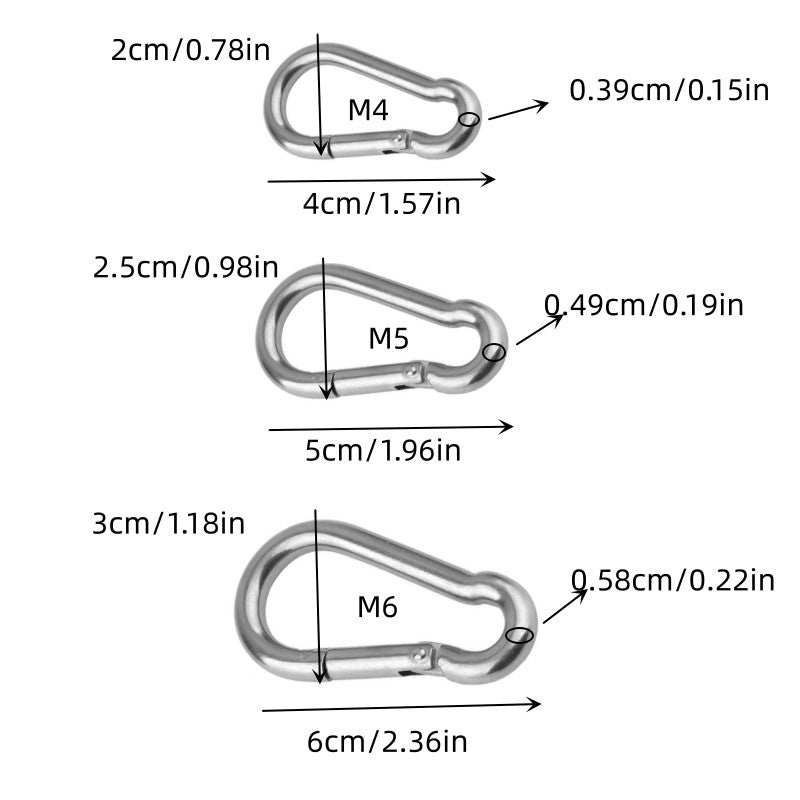 316 Stainless Steel Spring Hook Mountaineering Buckle