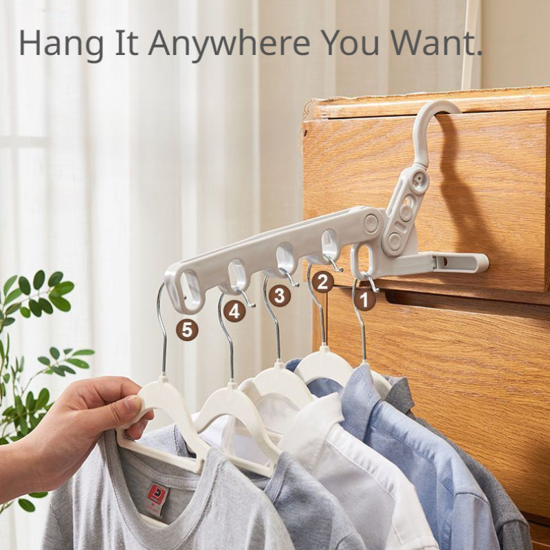 Foldable 5 Hole Hanger for Clothes Storage