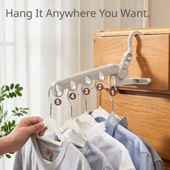 Foldable 5 Hole Hanger for Clothes Storage