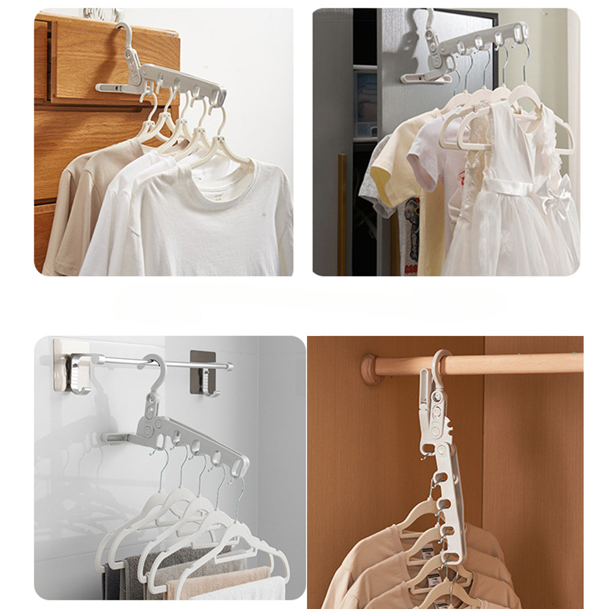 Foldable 5 Hole Hanger for Clothes Storage