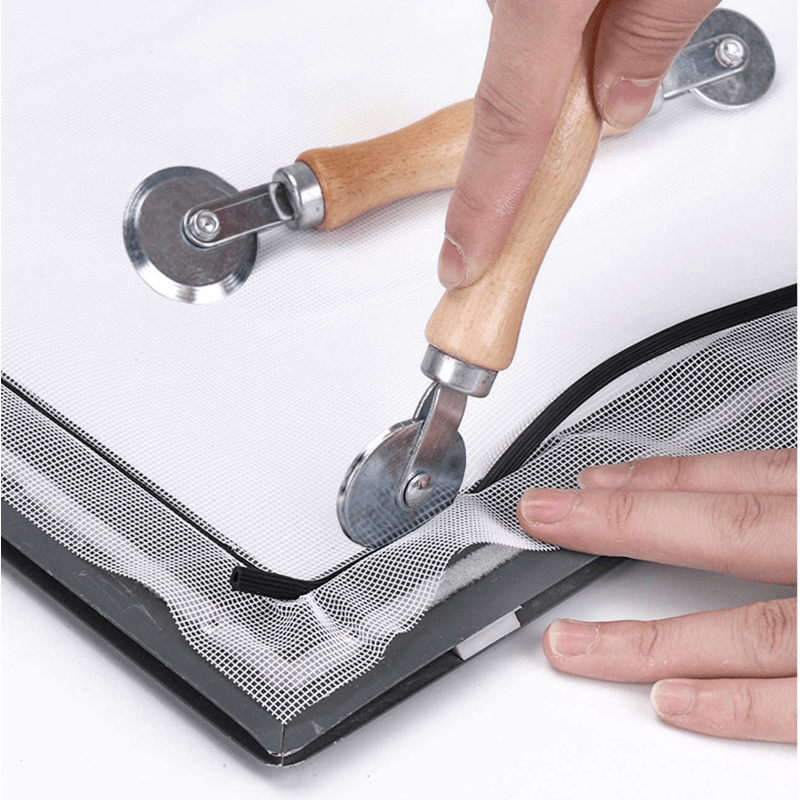 Wooden Handle Steel Wheels Spline Roller for Double Window Installation