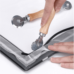 Wooden Handle Steel Wheels Spline Roller for Double Window Installation