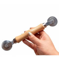Wooden Handle Steel Wheels Spline Roller for Double Window Installation