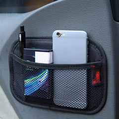 Car Storage Net Pocket PU Leather Mesh Bag Organizer