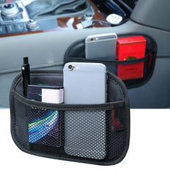 Car Storage Net Pocket PU Leather Mesh Bag Organizer