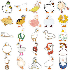 50pcs Cartoon Duck Doodle Stickers for DIY Halloween Fun