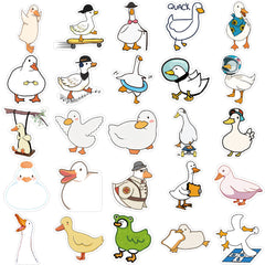 50pcs Cartoon Duck Doodle Stickers for DIY Halloween Fun