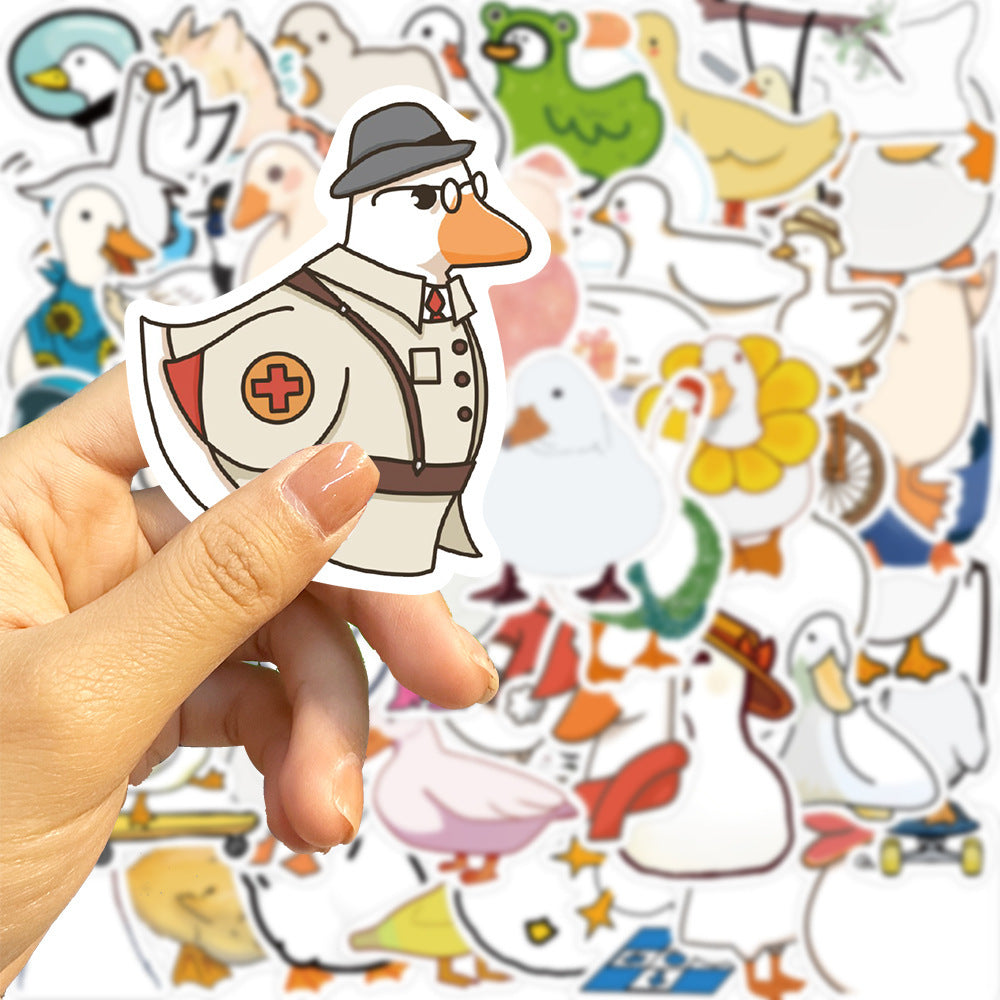 50pcs Cartoon Duck Doodle Stickers for DIY Halloween Fun