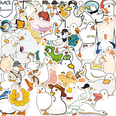 50pcs Cartoon Duck Doodle Stickers for DIY Halloween Fun