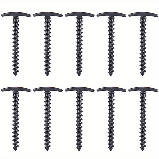 10 Pack Camping Tent Stakes Ground Nails Screw Pegs Hiking Accessories