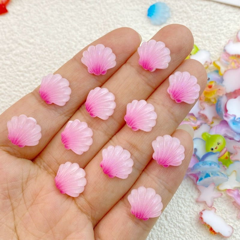 10pcs Cute Resin Mini Starfish Dolphin Shell Flat Back DIY Craft Accessories
