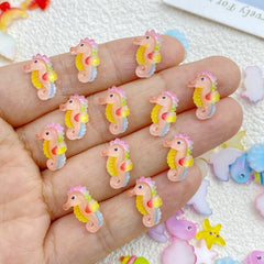10pcs Cute Resin Mini Starfish Dolphin Shell Flat Back DIY Craft Accessories
