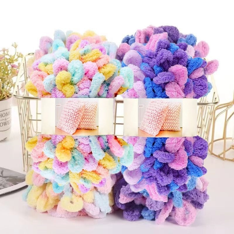 Coarse Yarn Finger Loops Yarn Donut Woven Ear Yarn for DIY Knitting