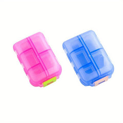 2pcs Pill Cases 4 Compartment Medicine Box Travel Size