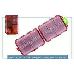 2pcs Pill Cases 4 Compartment Medicine Box Travel Size