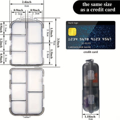 2pcs Pill Cases 4 Compartment Medicine Box Travel Size