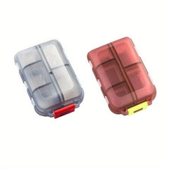 2pcs Pill Cases 4 Compartment Medicine Box Travel Size
