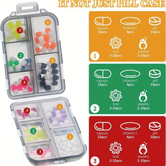 2pcs Pill Cases 4 Compartment Medicine Box Travel Size