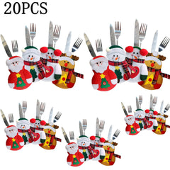 Christmas Snowman Cutlery Set Table Decoration Fork Bag Home Tableware